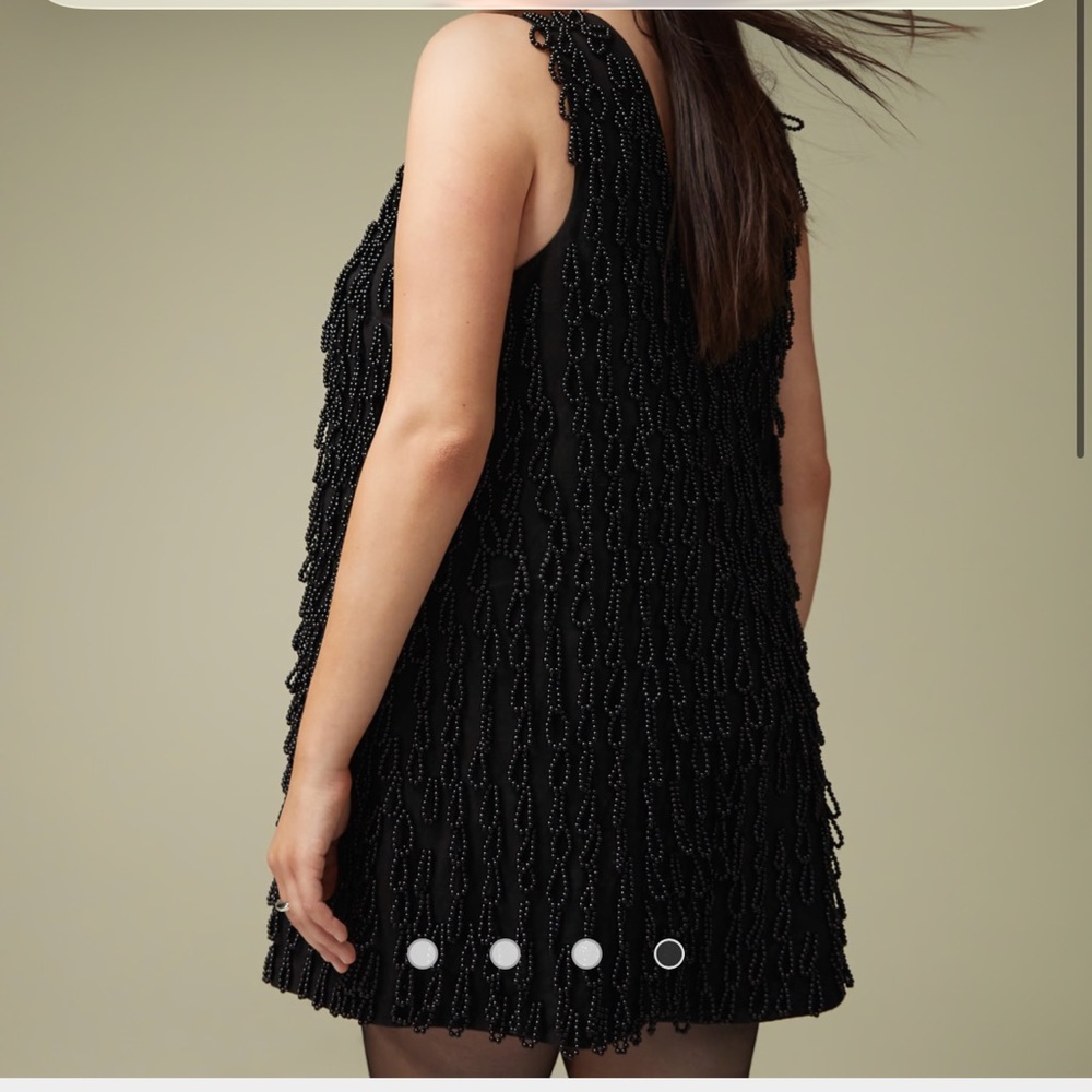 ASOS Design Elegant Deep V Neckline Embellished Mini Shift Dress NWT